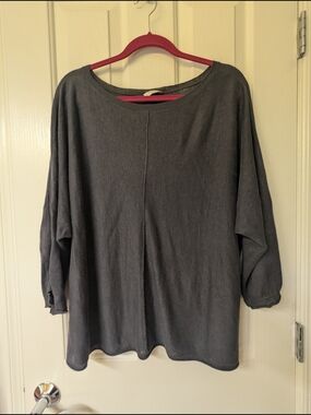 Wrap London Women's Long Sleeve Gray Pullover Top